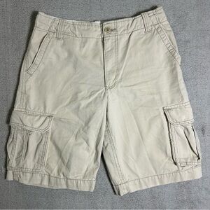 Aeropostale Cargo Shorts Men's 33x12 Beige Khaki Canvas Utility Outdoor Y2K